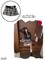 Heart Buckle Preppy Checkered Mini Skirt