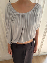 gathered drape top