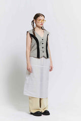 Nylon layerd skirt (White)