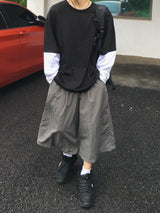 カラーブロックレイヤードベーシックロングスリーブ2C
