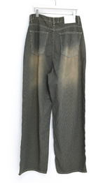 stripe brown washing pants