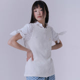 Boat neck boucle knit sleeveless (IVORY)