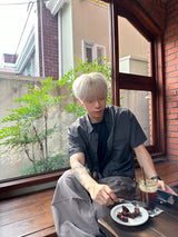String Nylon Short Sleeve Shirt 4C
