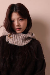 Knit Duffle Hood Scarf Balaclava Beanie