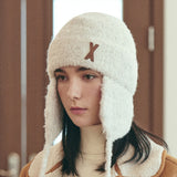 VA Patch Fly Knit Beanie / Cream