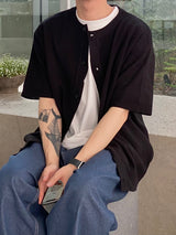 Minimal round short sleeve cardigan 2C