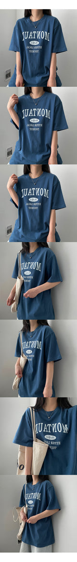 Ica レタリング半袖Tシャツ