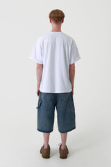 [THANKSMESSIA X ODAGIL] GOLD PINSTRIPE TSHIRT-WHITE