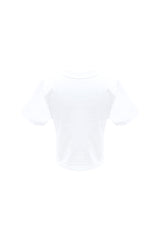 HEART SLOGAN CROP T-SHIRT / BLUE