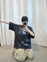 ホワッツノーピグメントストライプTシャツ