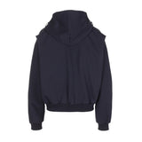 LAYERED STRING HOODIE ZIP-UP [NAVY]