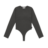 BACK POINT LONG SLEEVE BODYSUIT (CHARCOAL)