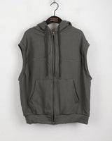 The New Byul two-way hooded vest zip-up