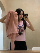 Tiny Summer Comes Strar レタリング半袖Tシャツ