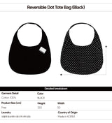 Reversible Dot Tote Bag (Black)
