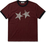 エッセンシャルスタンダード半袖リンガーTシャツ ヴィンテージスター バーガンディ