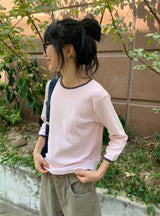26SS★ [BAONHAUS] ケトロン カラーマッチング スリークォータースリーブ Tシャツ
