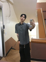 No.1800 stripe thin H half SHIRT