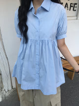 Shirred Collar Blouse
