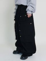 Kuro banding snap pocket wide fit washed pants