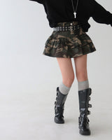 Camo cancan mini skirt