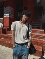 ロバートベロアVネックショートスリーブTシャツ