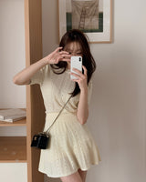 Ifu Short-sleeve knit&skirt set (with underpants)