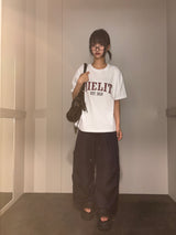 デビル レタリング タトゥー グラフィック オーバーサイズ Tシャツ 3カラー
