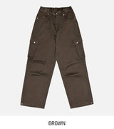 [wool20%] Cain pintuck snap wool cargo pants