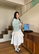 Verpan Frill Banding Midi Skirt