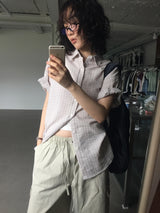 テリーヌシアーサッカーチェックシャツ (3color)
