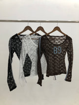 レースナンバー シアーロングスリーブTシャツ