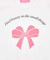 リボンプリントTシャツ ホワイト