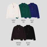 LMN Tebboard Collar Oversized-Fit Zip-Up Cardigan (5 colors)