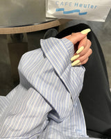 [MADE] Alo, stripe overfit shirt