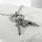 ss-Multi P circle keyring necklace_silver