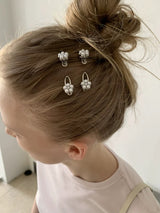 Mini flower pop pearl hair-pin(4pcs)
