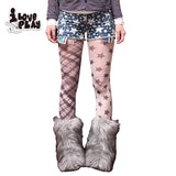 loveplayshop Y2K print, irregular star-shaped patterned silk stockings