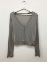 Bone Silk V Cardigan (2color)