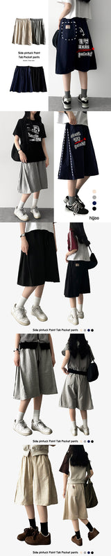 Eiki Side Pintuck Pocket Tab Banding Shorts