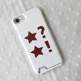 Dot star burgundy card wallet pocket gloss