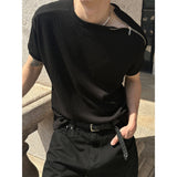 [S/S] サイドジッパーハーフニットTシャツ(3color)