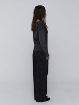 Layered Long Sleeve Top_Charcoal