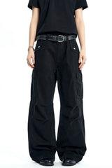 Distressed Washed Cargo Pants