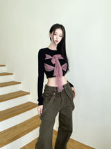 1101. シフォンリボンクロップT