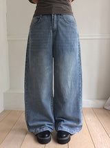 Diro Pocket Adjust Wide Washing Denim Pants