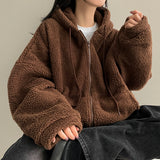 Mimoo soft wool hooded zip-up