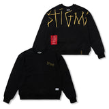 Doodle Oversized Crewneck Black / Burgandy