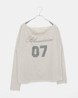 Maril ナンバー レタリングプリントワンショルダーロングスリーブTシャツ