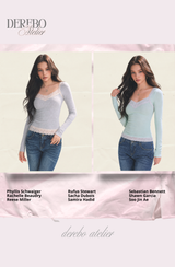 Ripel Mint Pink Lace Long-Sleeve T-Shirt
